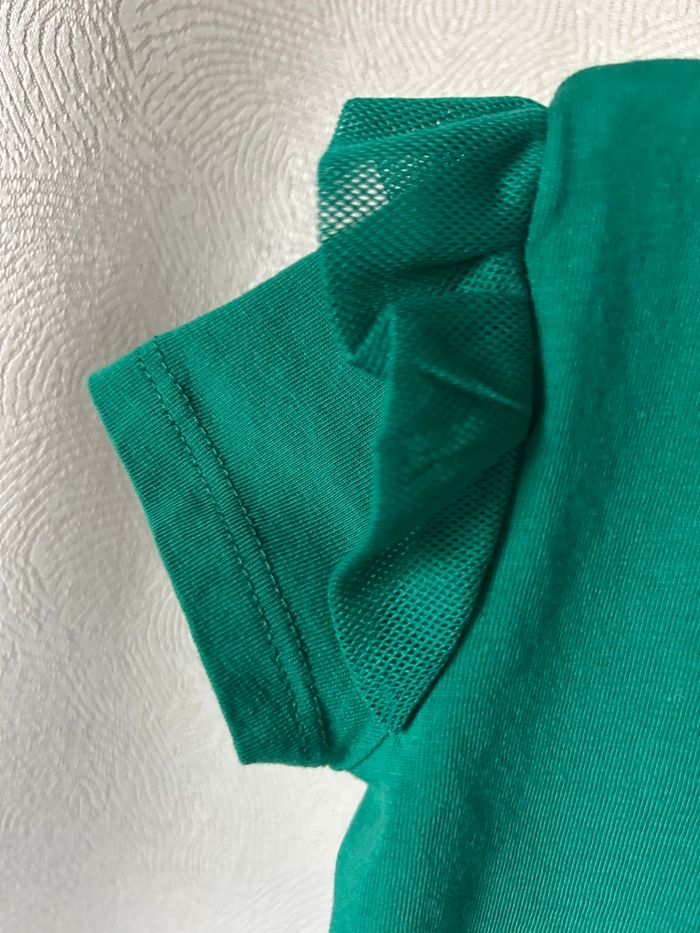 T-shirt vert pique nique volants aux manches 18 mois Gemo - photo numéro 5