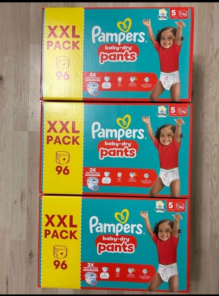 Lot de 3 cartons Pampers xxl pants taille 5
