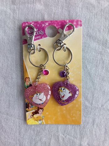 Lot de 2 portes clés La Belle et la Bête