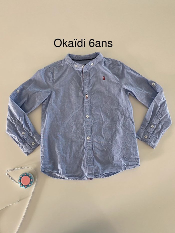 Chemise bleue manches longues Okaïdi 6ans