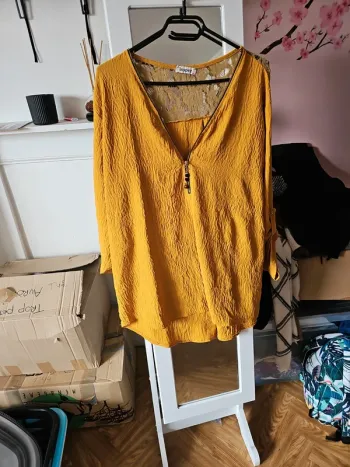 Blouse manche 3/4 ocre t46
