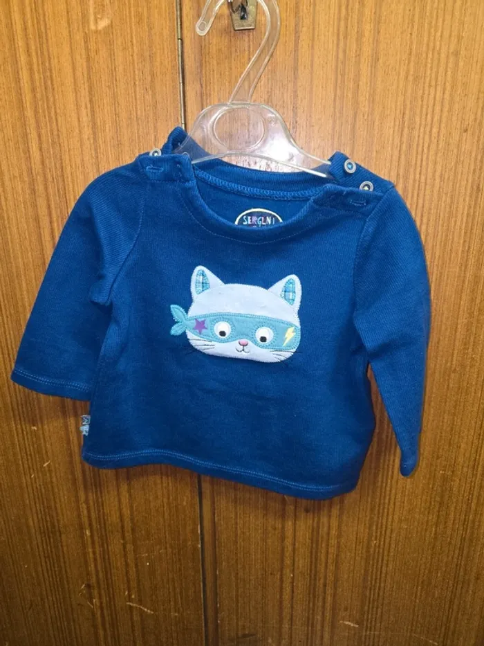 T-shirt bébé garçon manches longues Sergent Major – chat super-héros