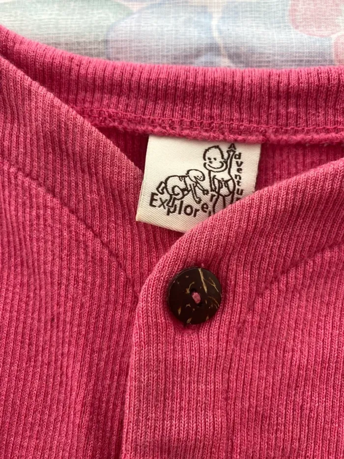 Cardigan gilet rose vif manymonths - photo numéro 2