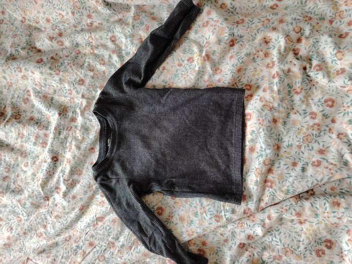 T-shirt à manches longues gris chiné taille 2-3 ans