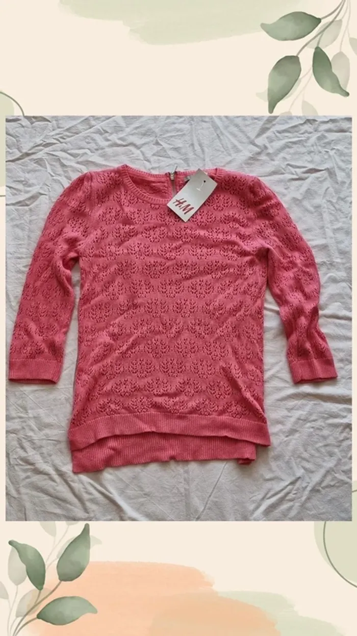 maglione con manica a 3/4 rosa - photo numéro 2
