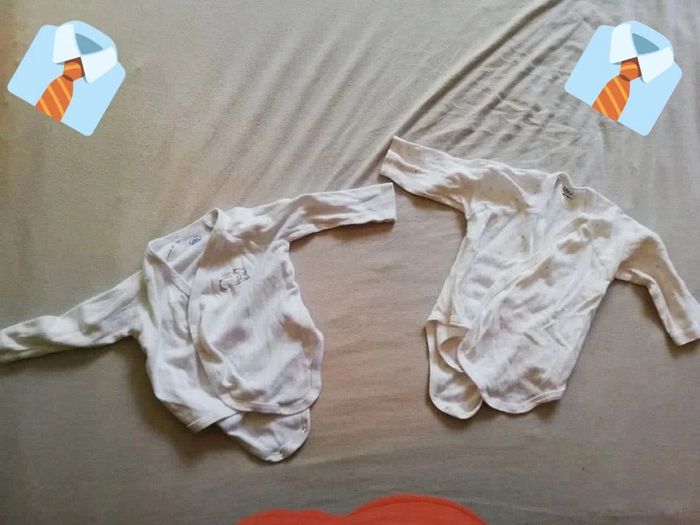 Lot de 2 Bodys Blancs "Mots d'Enfants" - 3 Mois (59 cm)