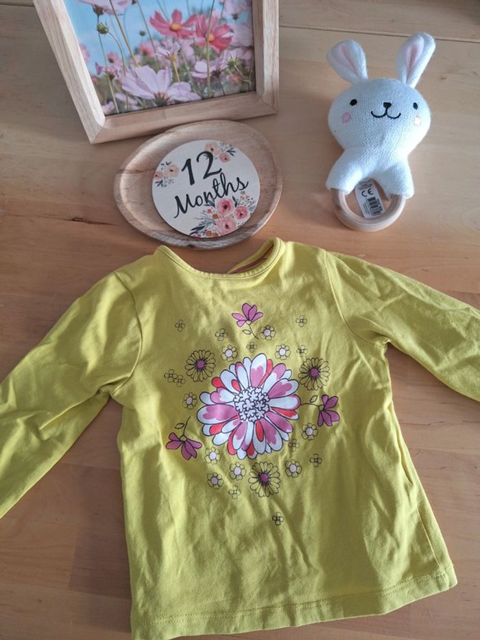 T-shirt manches longues pour fille taille 12mois marque Orchestra très bon état