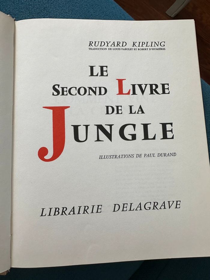 1968 - Livre ancien Le second livre de la Jungle Rudyard Kipling Paul Durand Librairie Delagrave - photo numéro 3