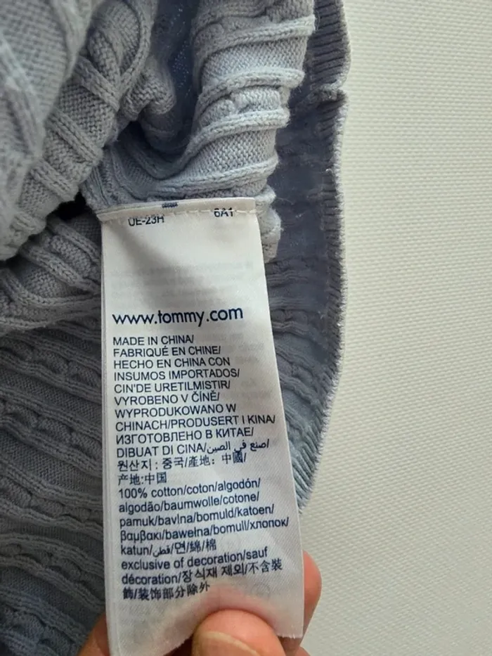 Pull maille Tommy Hilfiger bleu clair - photo numéro 4