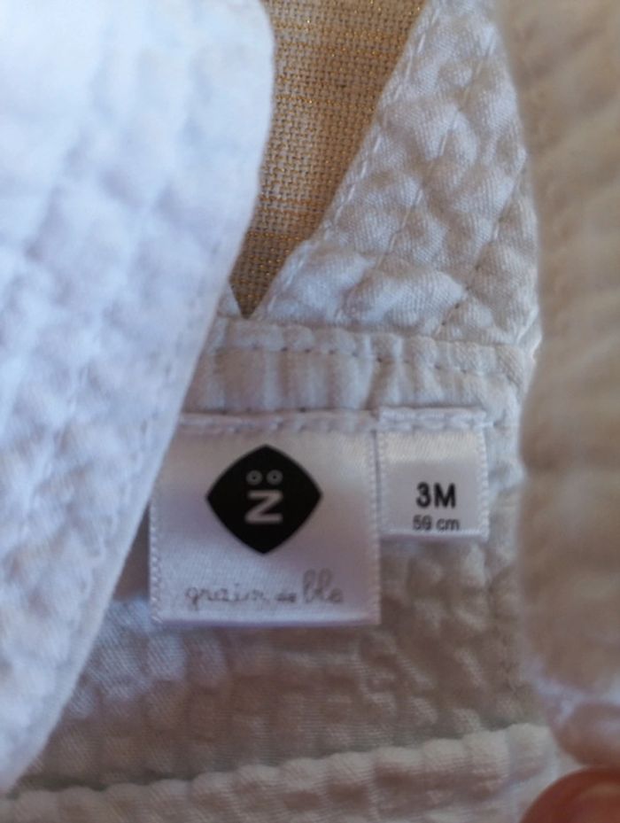 Petite salopette blanche été marque Z grain de blé - photo numéro 2