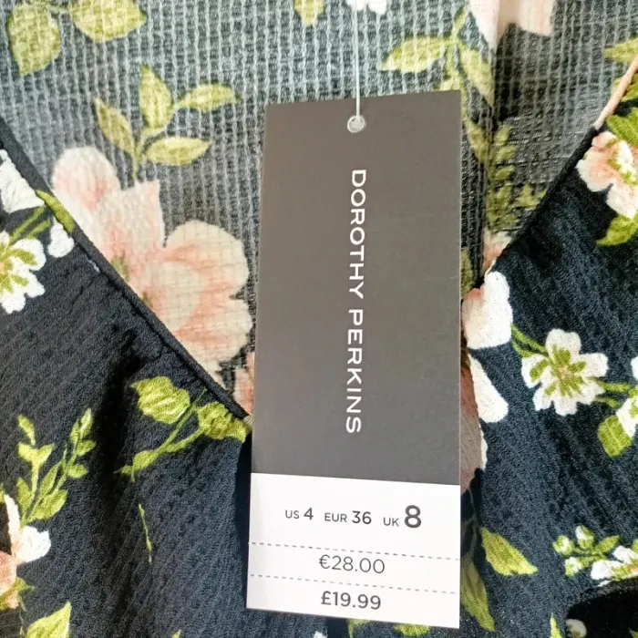 Blouse fleurie Dorothy Perkins noire fleurie taille 36 col volanté neuve A526 - photo numéro 12