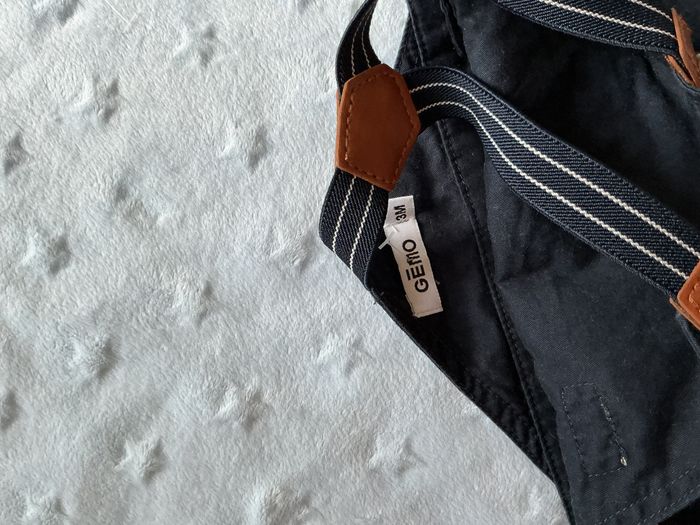 salopette short marine pressions entre les jambes 3 mois gémo - photo numéro 7