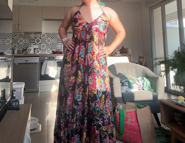 Robe longue colorée à fleurs Kharma taille unique - photo numéro 2
