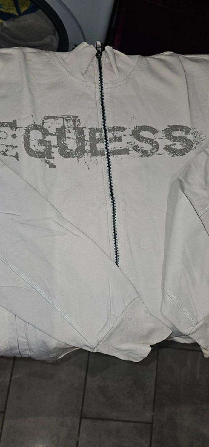Sweat zippé guess beige taille M