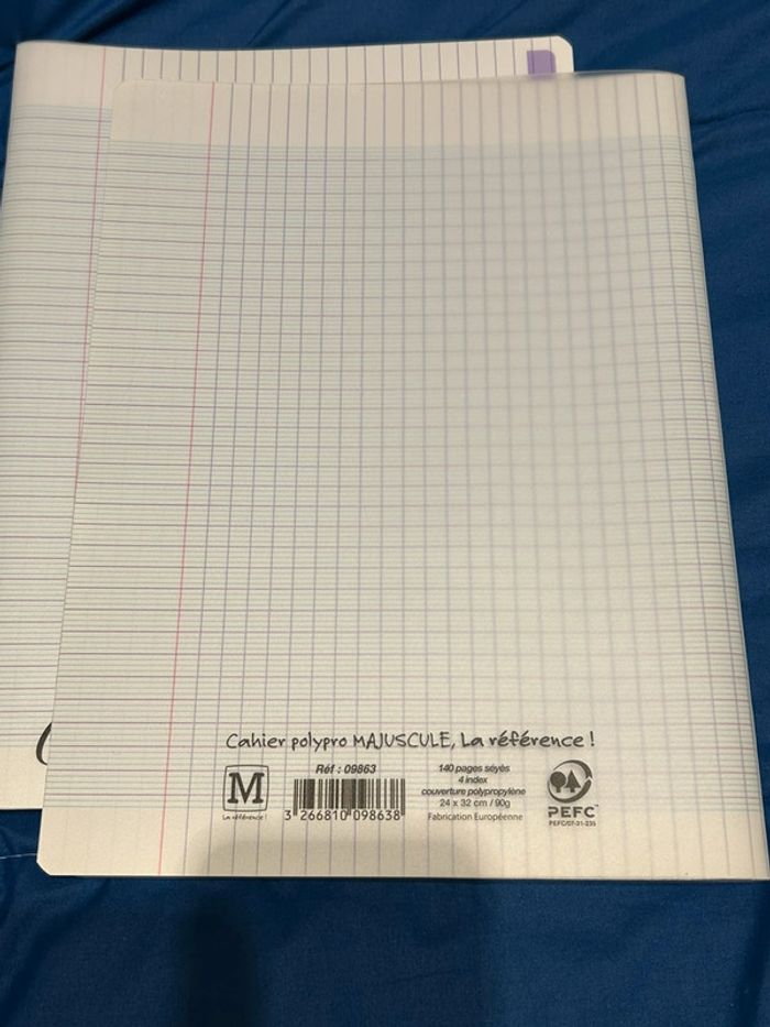 Lot de 2 cahiers 24 x 32 cm / 4 index / polypropylène 140 pages séyès Majuscule - photo numéro 4