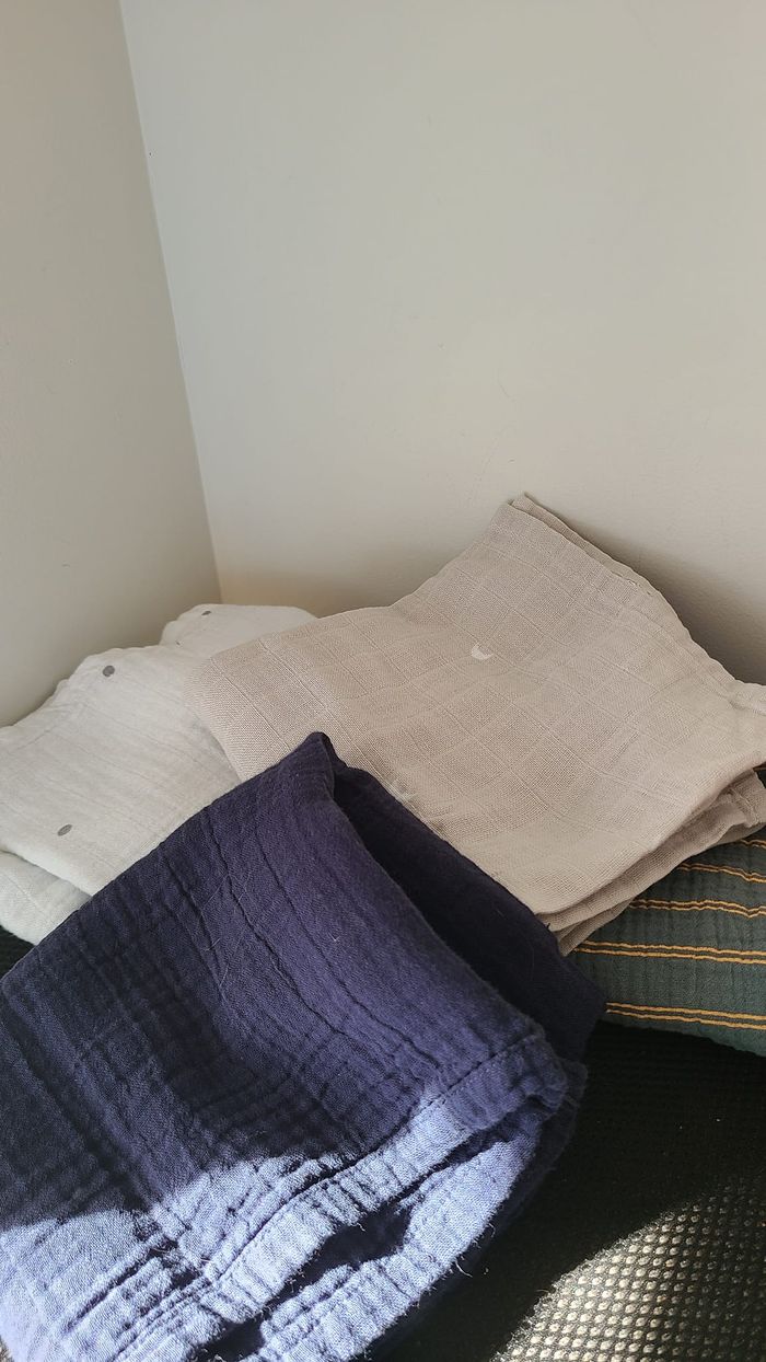 doudou lange coton froissé 60 x 60 cm lot