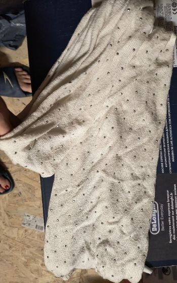 Écharpe fine blanche strass femme