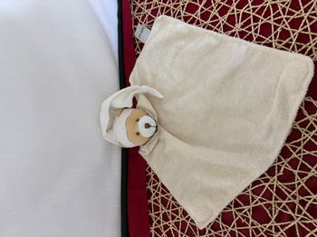 Doudou plat ours écru vichy beige BABY NAT