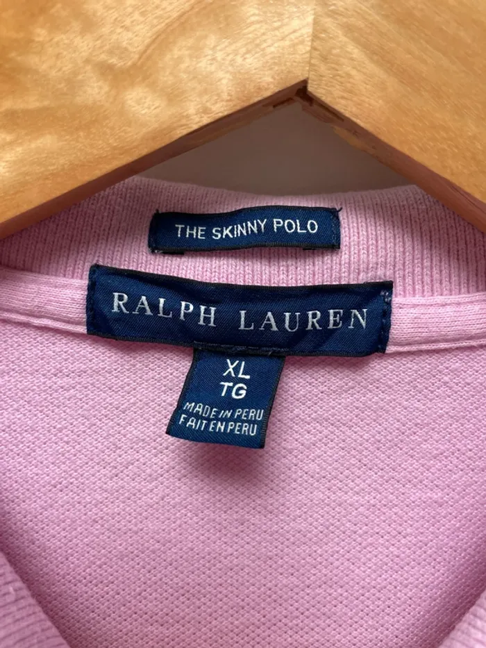 Polo Ralph Lauren pink logo green Skinny Womens XL - photo numéro 4