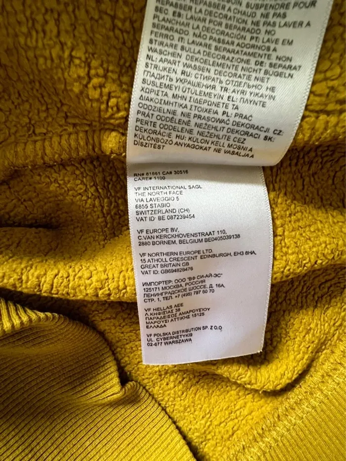Hoodie sweat à capuche The North Face Jaune - taille M - photo numéro 9