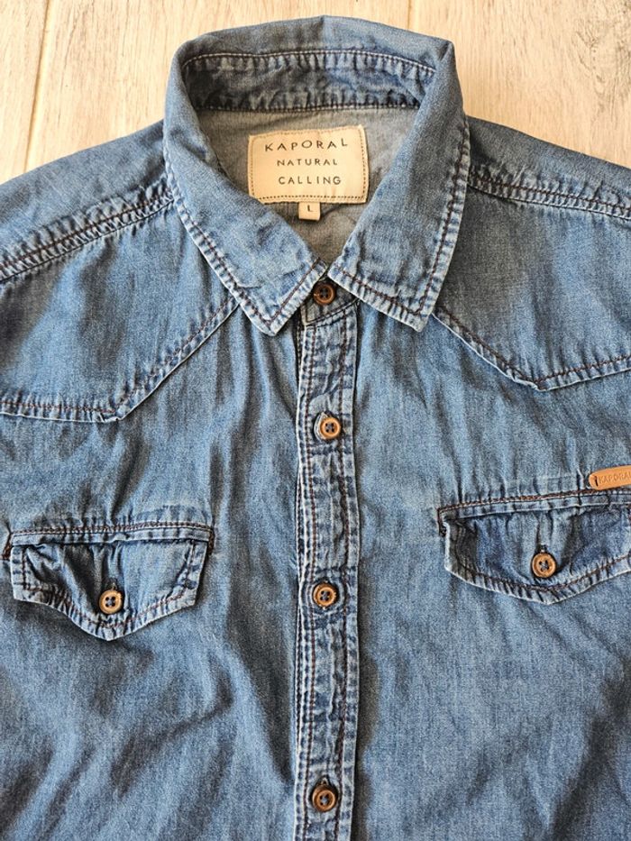 Chemise en jean kaporal taille L - photo numéro 3