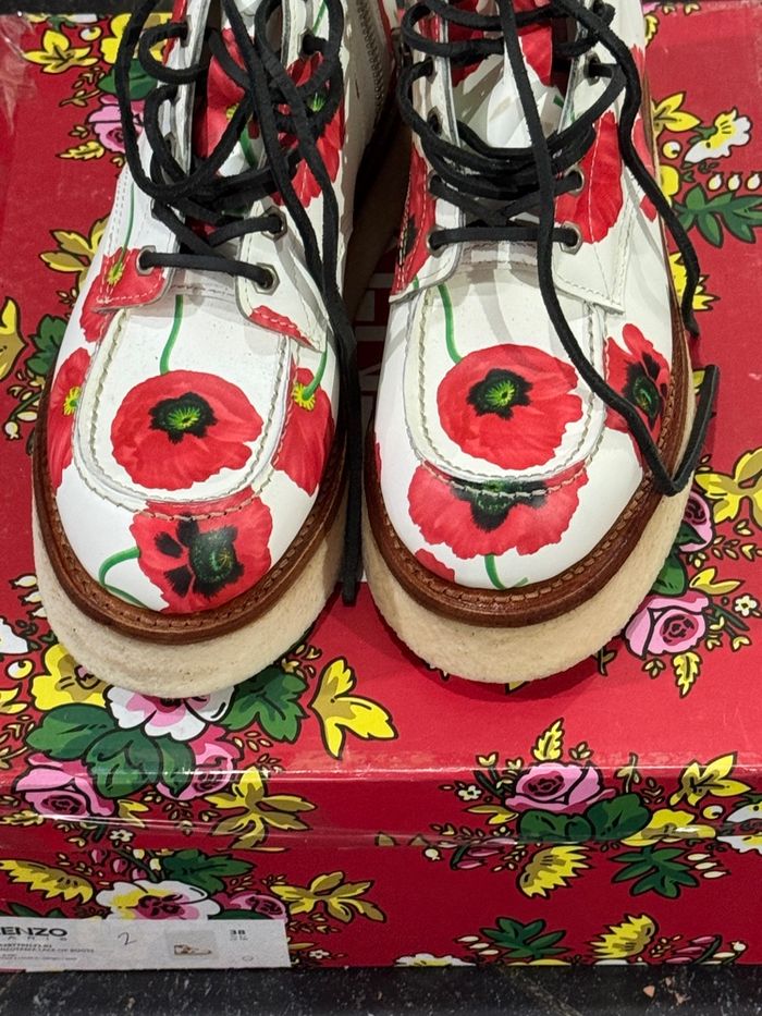 Chaussures montantes Kenzo blanches – cuir – t. 38 – Neuves – Authentiques - photo numéro 6