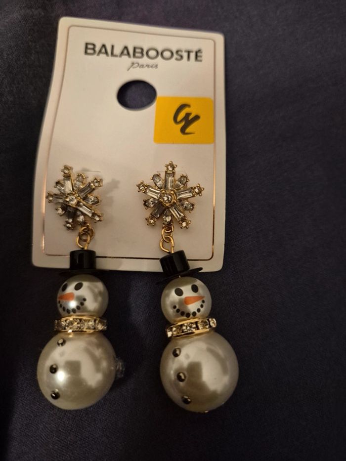 Boucles d'oreilles bonhomme de neige neuves Balabooste