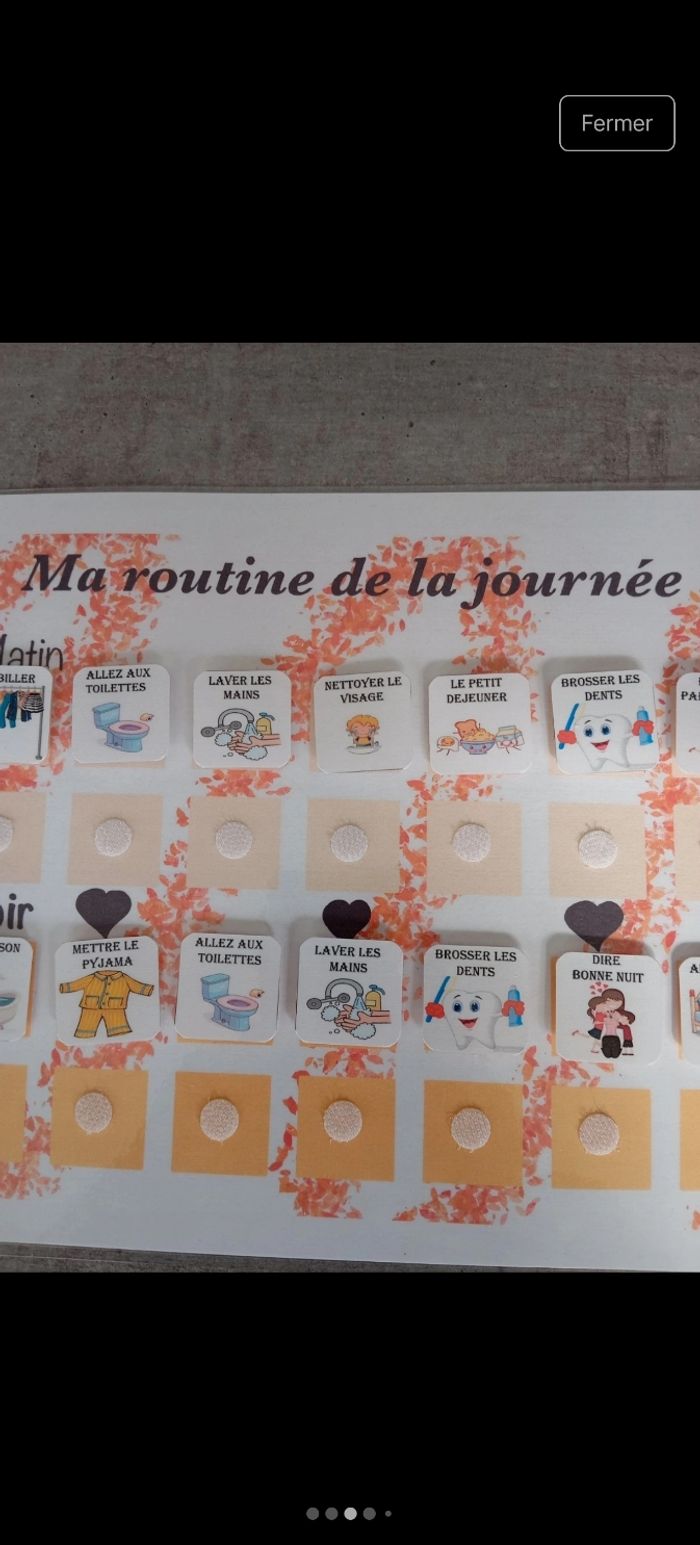 Fiche plastifiée d'activité ma routine de la journée - photo numéro 5