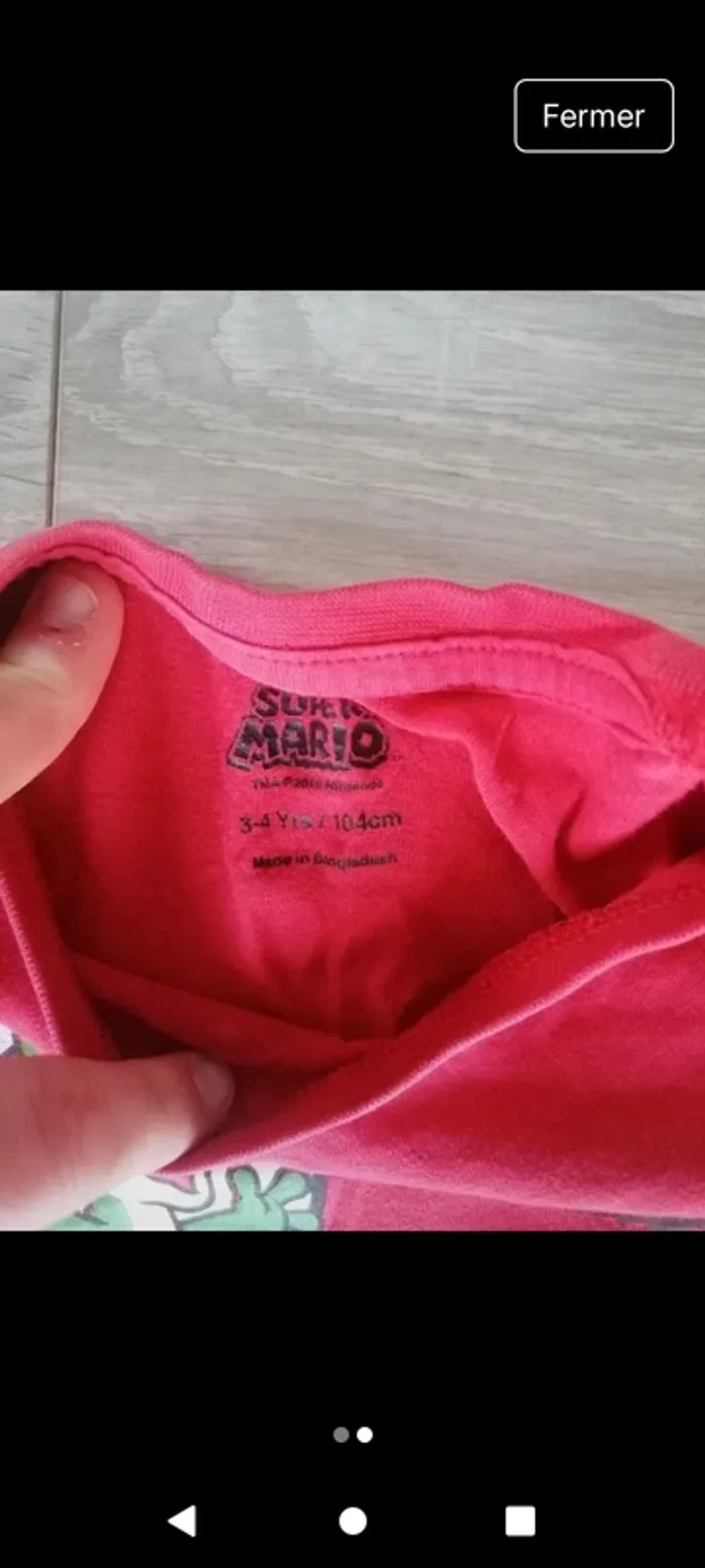 T-shirt super Mario taille 3-4 ans - photo numéro 2