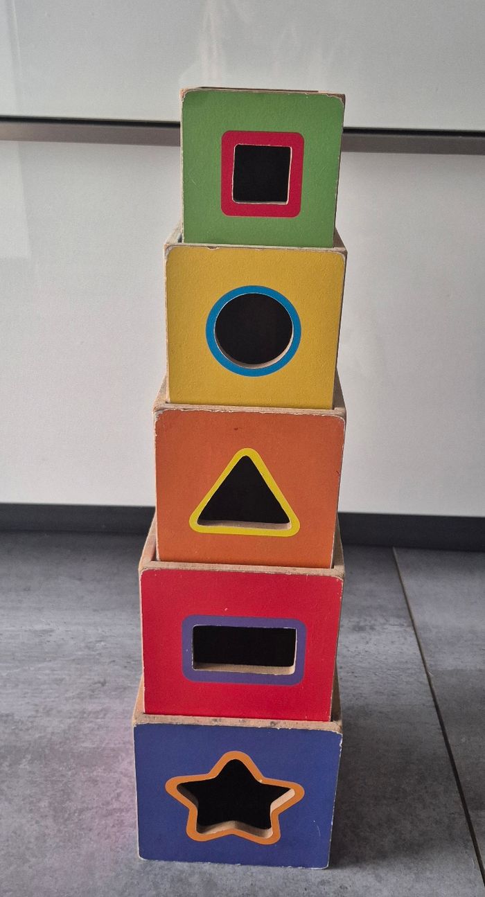 Cubes à empiler en bois vintage - photo numéro 4