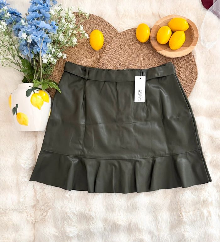 Jupe kaki en similicuir Molly Bracken taille XL - photo numéro 4