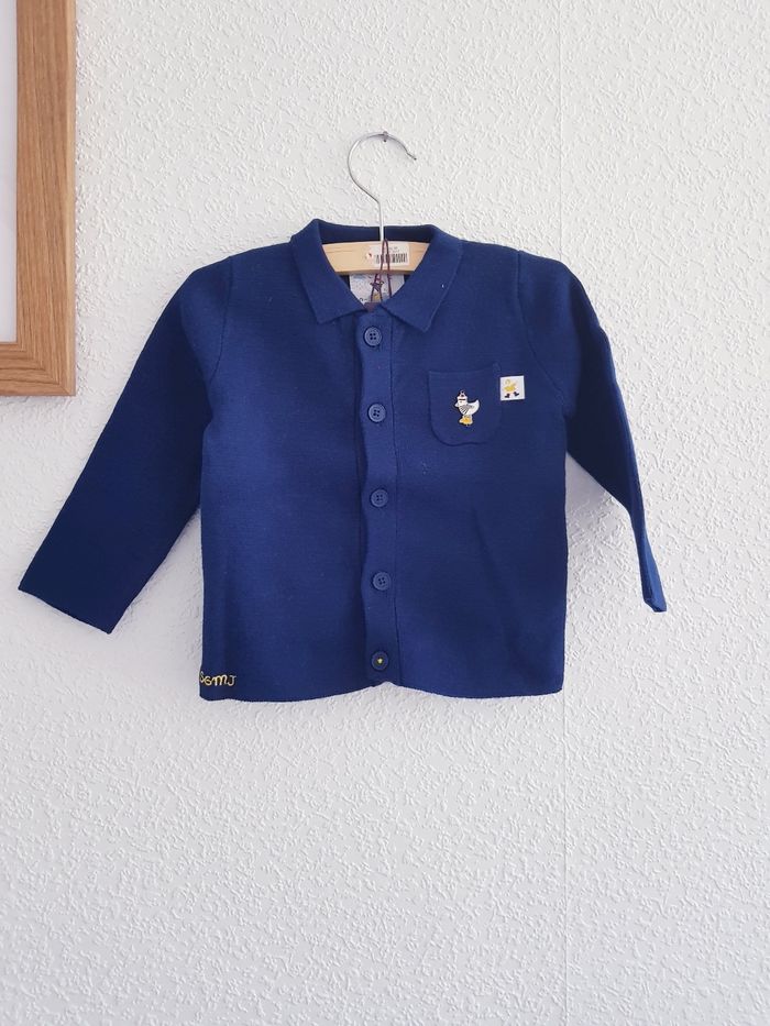 Sergent Major - Gilet boutonné - Bleu marine - Neuf avec étiquette (9 mois)