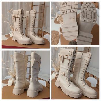 Jolie paire de bottes beige avec zip pointure 38 neuves avec étiquettes 🏷
