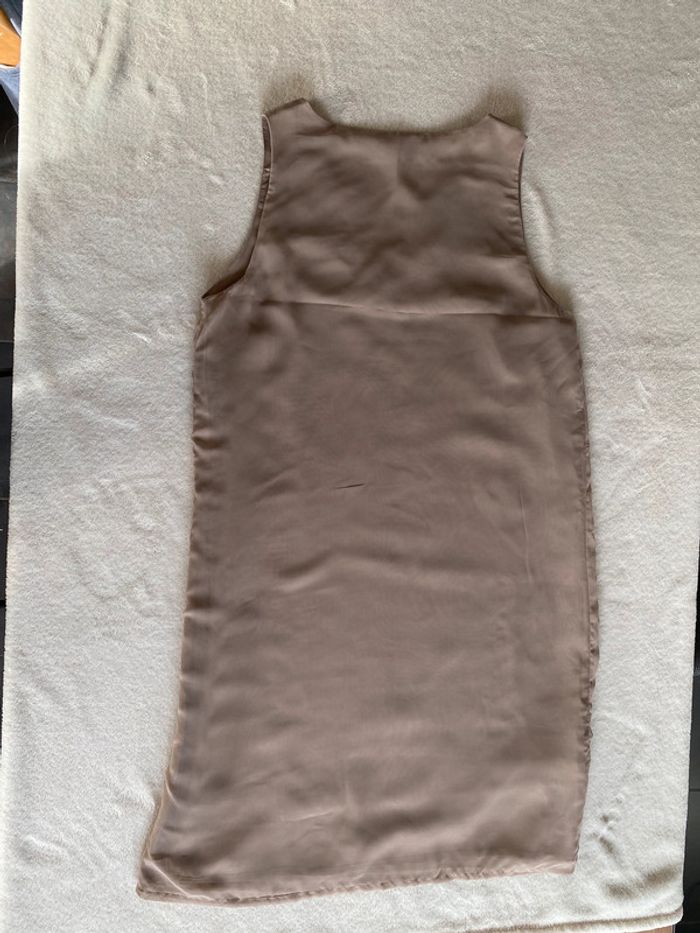 Robe Promod coupe droite en voile taille 38 beige avec sequins - photo numéro 11