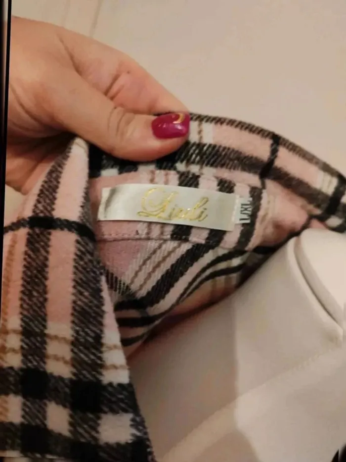 Surchemise taille L/XL carreaux rose - photo numéro 7