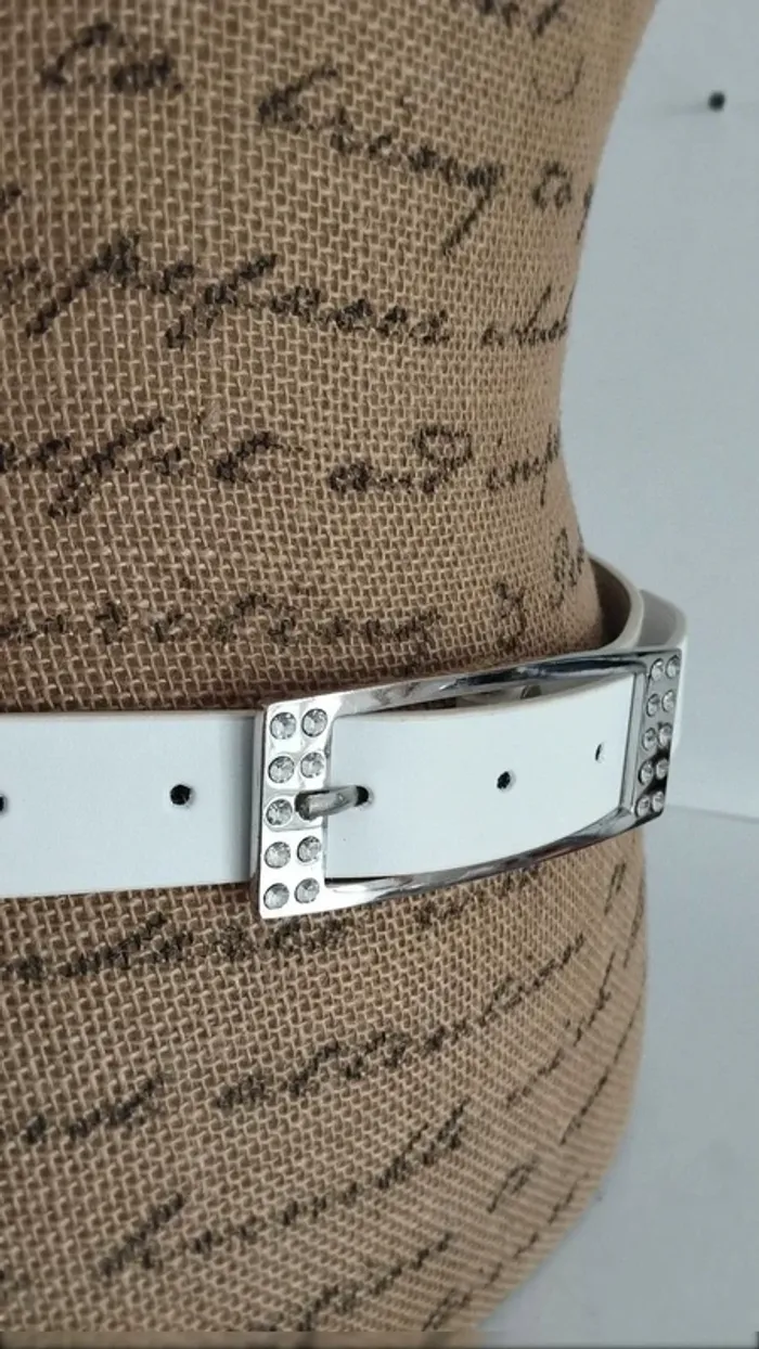 Ceinture blanche argenté 80 cm femme - photo numéro 8