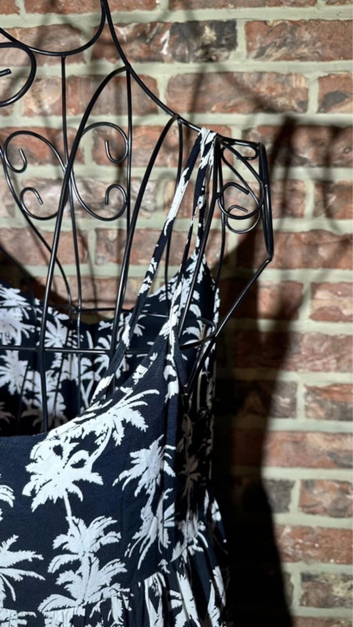 Robe noire à motifs de palmiers blancs C&A Taille Xs/34 - photo numéro 7