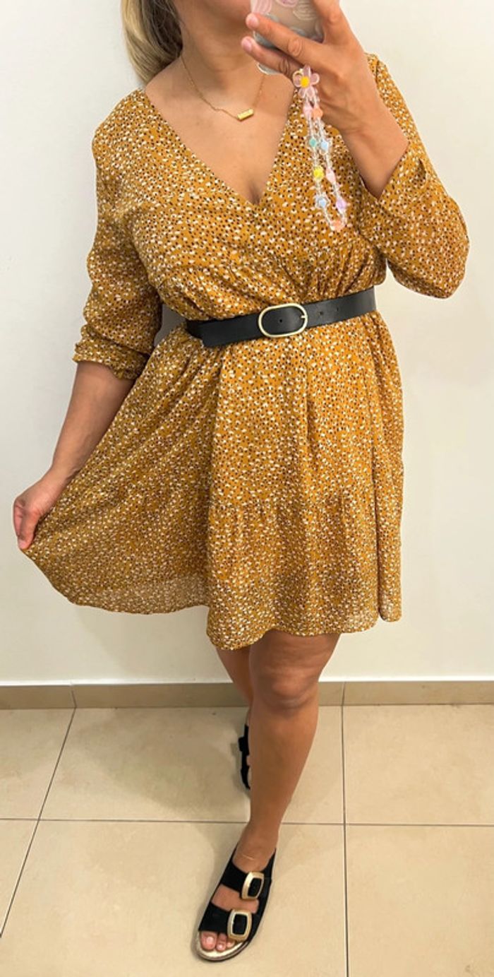 Robe courte fluide imprimée - photo numéro 2