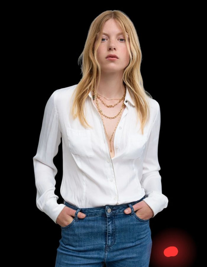 Chemise froissée biais métalisés IKKS BZ12205 - photo numéro 2