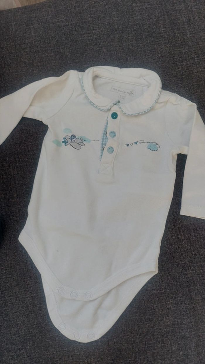 Ensemble body salopette, 3 mois/59 cm, très bon état - photo numéro 2