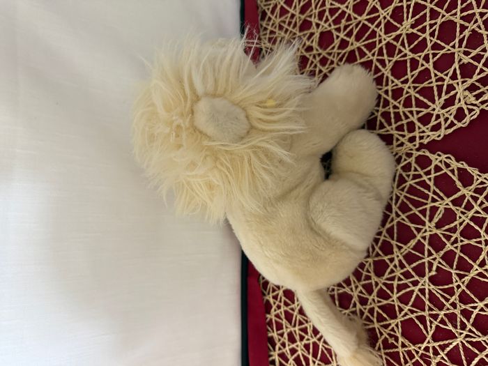 Peluche lion NATURE PLANET beige assis - photo numéro 5