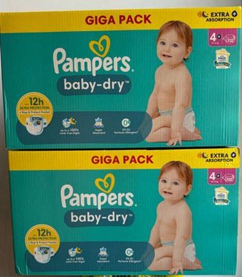 264 couches Pampers baby dry taille 4+