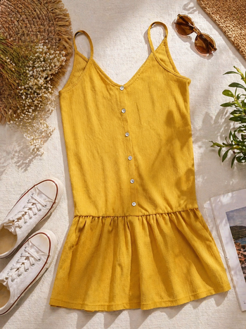 Robe jaune moutarde Kiabi XS neuve – coupe fluide estivale 🌞