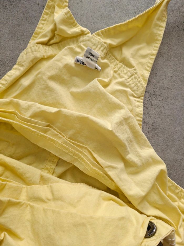 Salopette jaune p'tit bisou 86cm - photo numéro 2