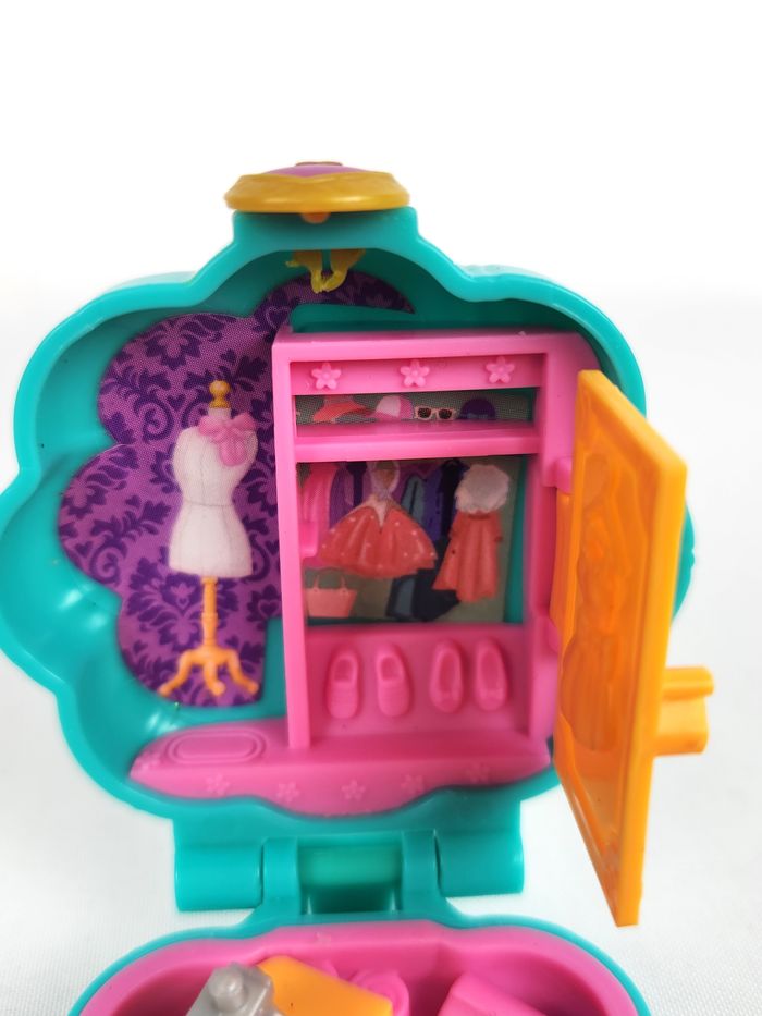 Polly Pocket Mini coffret compact bleu turquoise Cœur doré 2017 - photo numéro 8