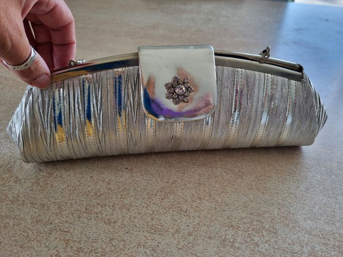 Pochette/ sac à main argenté - photo numéro 2