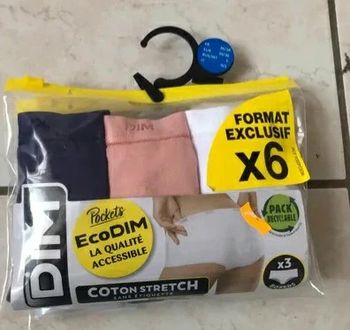 Lot de 6 boxers Pockets Ecodim Dim T 36/38 neufs dans emballage
