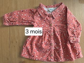 Robe velours fleurs 3 mois