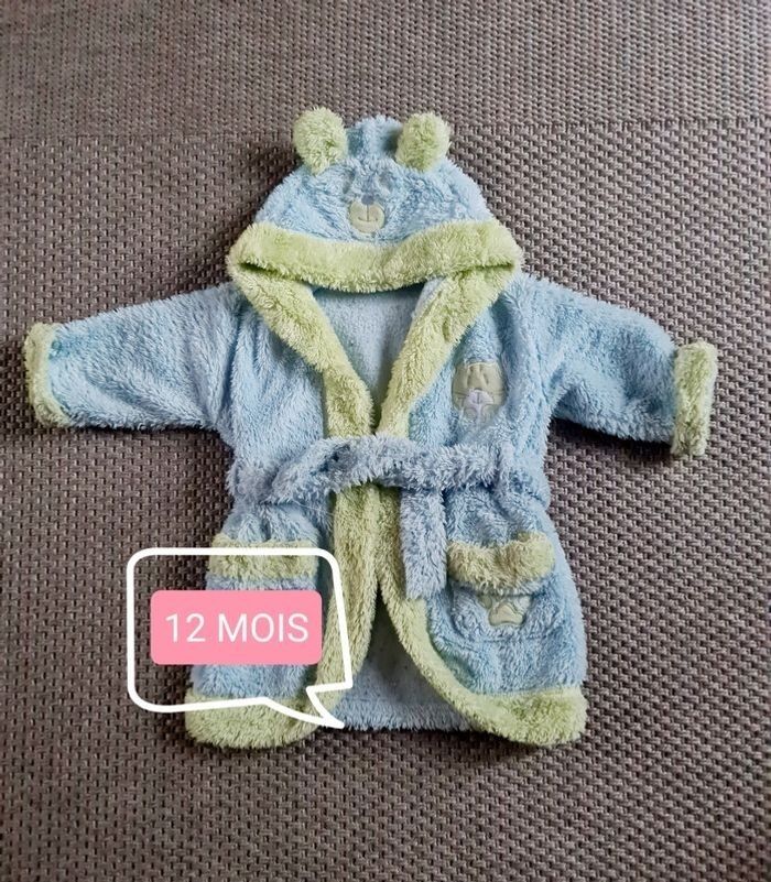 Robe de chambre bleue et verte mixte - 12 mois