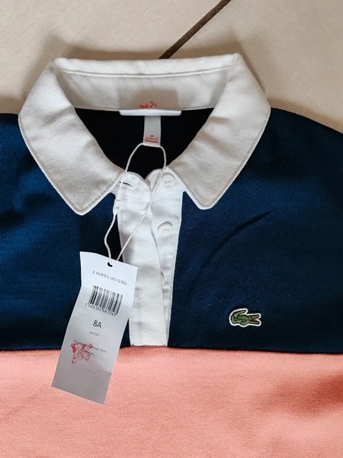 Robe polo lacoste manches longues 8 ans - photo numéro 2